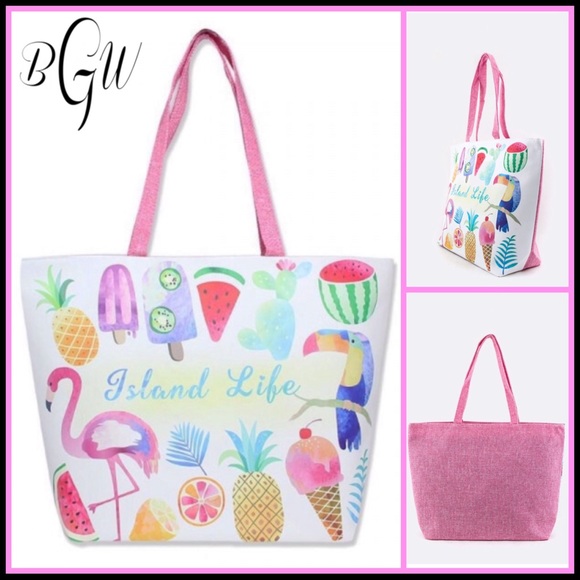 🏖🆕5⭐️Island Life Beach Bag/Tote - Picture 1 of 5